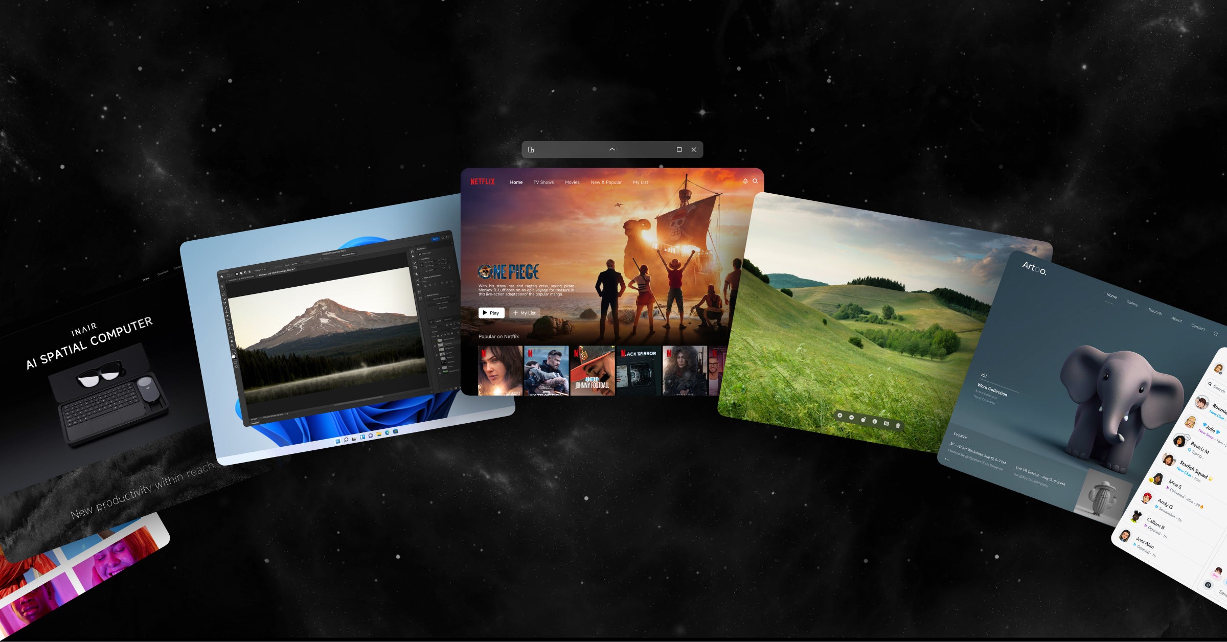 INAIR | 6-Screen Display | 3DoF Spatial Hovering | Real‑Time 2D‑to‑3D – INAIRSPACE